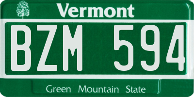 VT license plate BZM594
