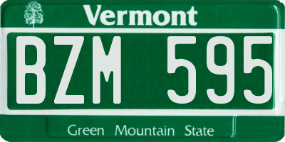 VT license plate BZM595