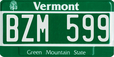 VT license plate BZM599