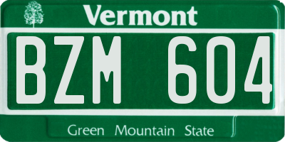 VT license plate BZM604
