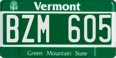 VT license plate BZM605