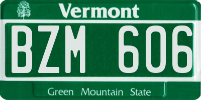 VT license plate BZM606