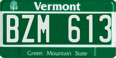 VT license plate BZM613