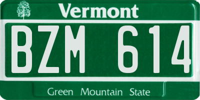 VT license plate BZM614