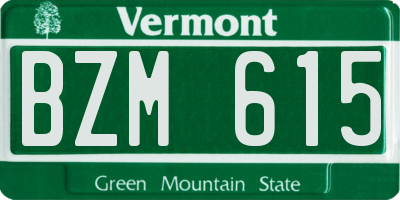 VT license plate BZM615