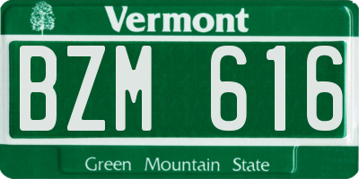 VT license plate BZM616