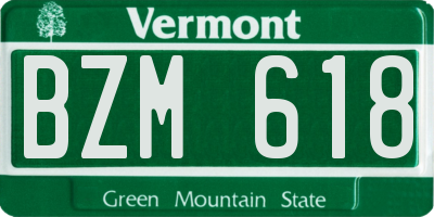 VT license plate BZM618