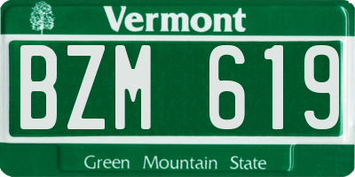 VT license plate BZM619