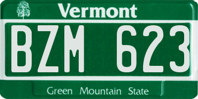 VT license plate BZM623