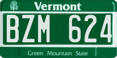 VT license plate BZM624
