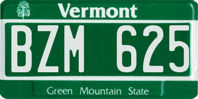 VT license plate BZM625