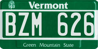 VT license plate BZM626