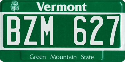VT license plate BZM627