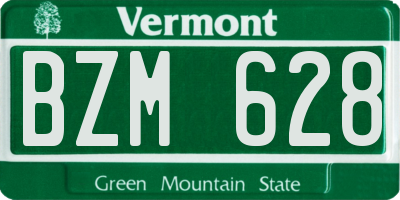 VT license plate BZM628