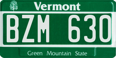 VT license plate BZM630
