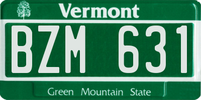 VT license plate BZM631