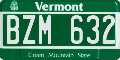 VT license plate BZM632