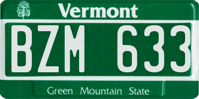 VT license plate BZM633