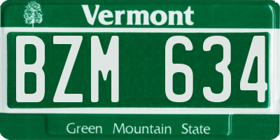 VT license plate BZM634
