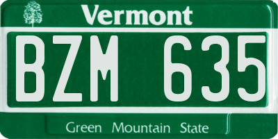 VT license plate BZM635
