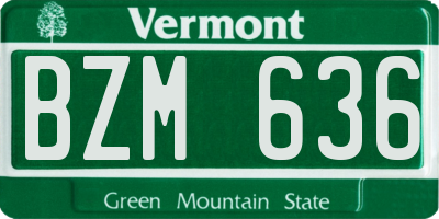VT license plate BZM636