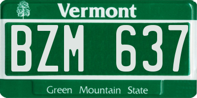 VT license plate BZM637
