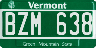 VT license plate BZM638