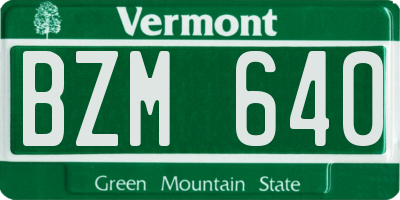 VT license plate BZM640
