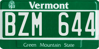VT license plate BZM644