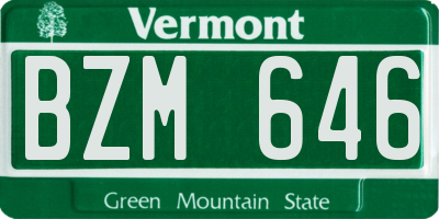 VT license plate BZM646