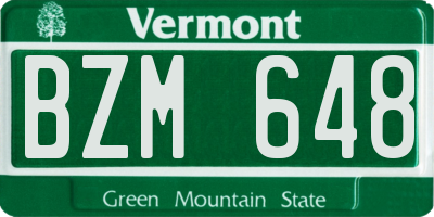 VT license plate BZM648