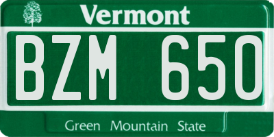 VT license plate BZM650
