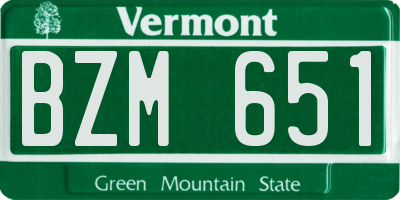 VT license plate BZM651