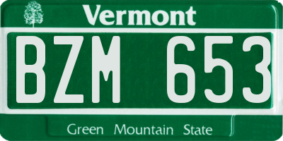 VT license plate BZM653