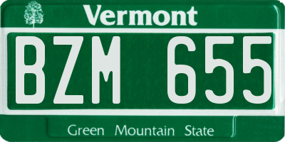 VT license plate BZM655