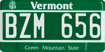 VT license plate BZM656