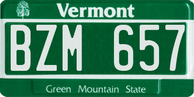 VT license plate BZM657