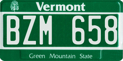 VT license plate BZM658
