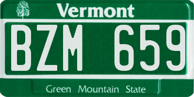 VT license plate BZM659