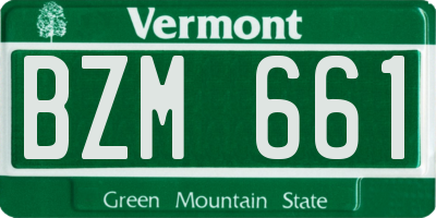 VT license plate BZM661