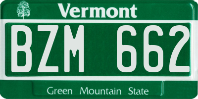 VT license plate BZM662