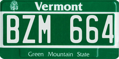 VT license plate BZM664