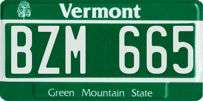 VT license plate BZM665