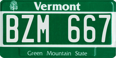VT license plate BZM667