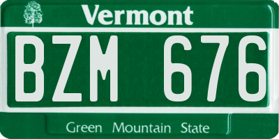 VT license plate BZM676