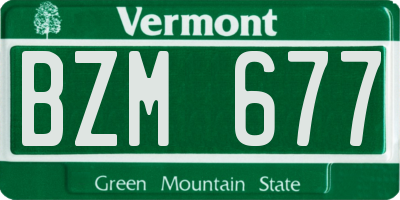 VT license plate BZM677