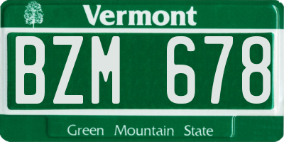 VT license plate BZM678
