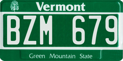 VT license plate BZM679