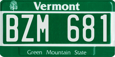 VT license plate BZM681