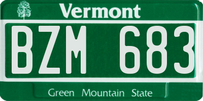 VT license plate BZM683